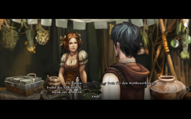 ... und plaudert unter anderem mit der hübschen Marktfrau.